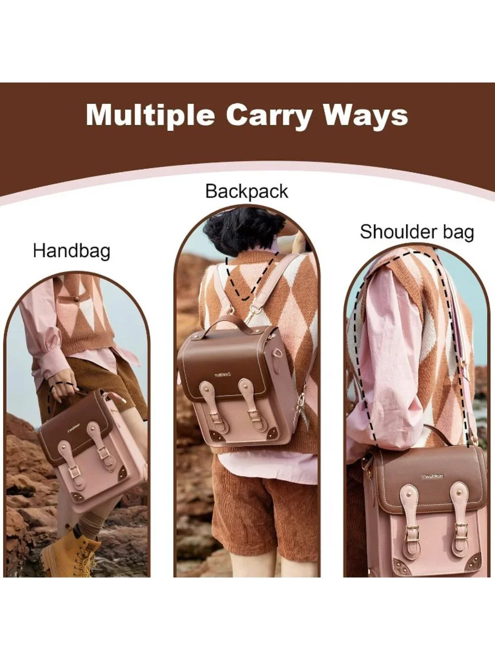Camera Bag, Retro Camera Crossbody Case, Vintage PU Leather Waterproof